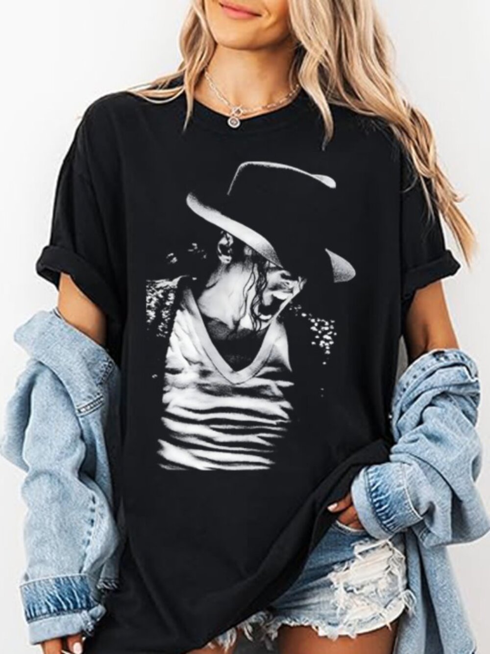 Michael Jackson Iconic Portrait Graphic Tee Retro